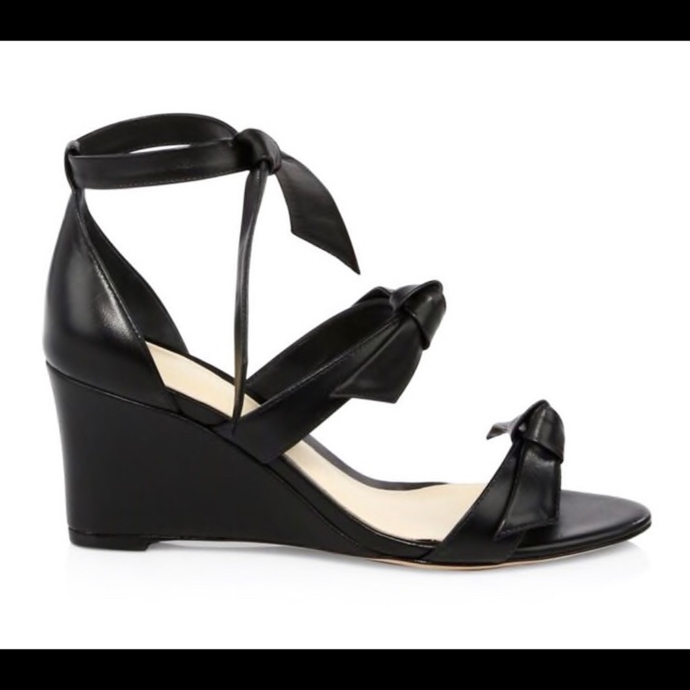 Alexandre Birman black Lolita leather wedge.